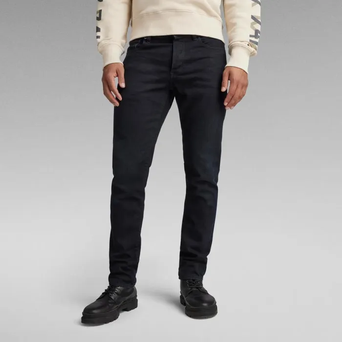 Tapered Men GStar RAW 3301 Straight Tapered Jeans Worn In Deep Water