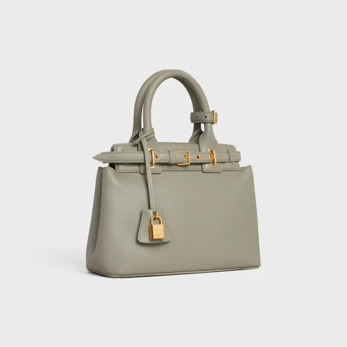 Teen Celine Conti Bag In Supple Calfskin Green Clay Women CELINE CONTI Teen Celine Conti Bag In Supple Calfskin Green Clay Women CELINE CONTI