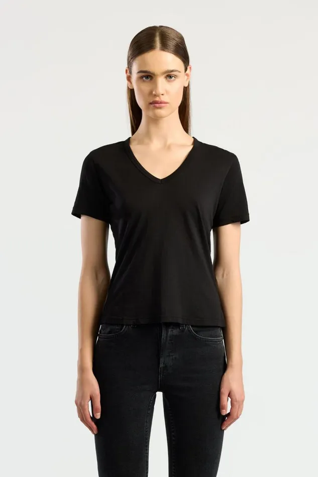 Tees Women COTTON CITIZEN Standard VNeck Tee Jet Black