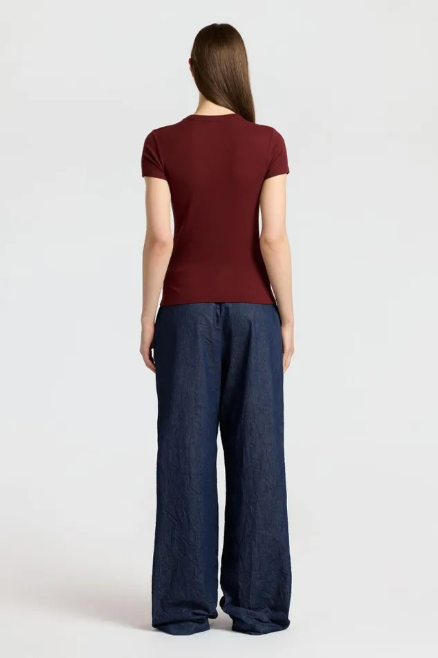 Tees Women COTTON CITIZEN Verona Tee Red Wine Tees Women COTTON CITIZEN Verona Tee Red Wine