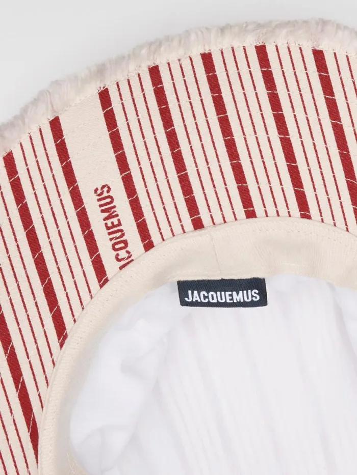 The Artichaut Bucket Hat Offwhite Red Stripes WomenMen JACQUEMUS Hats The Artichaut Bucket Hat Offwhite Red Stripes WomenMen JACQUEMUS Hats