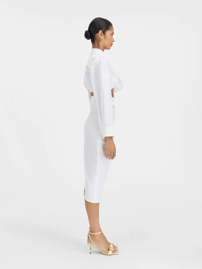 The Bahia Cropped Shirt White Women JACQUEMUS Tops and Shirts