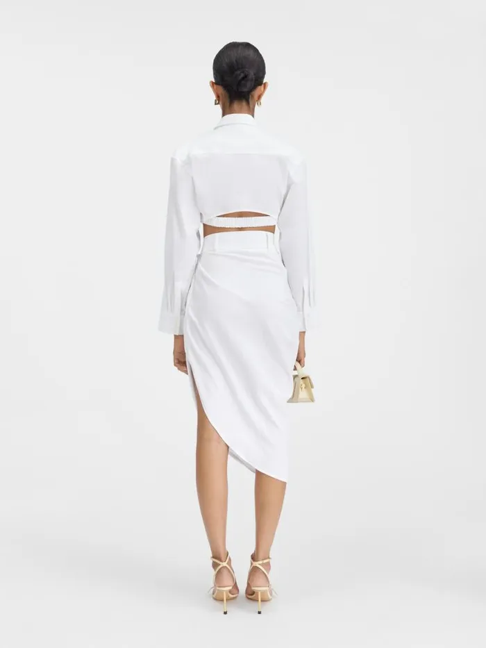 The Bahia Cropped Shirt White Women JACQUEMUS Tops and Shirts