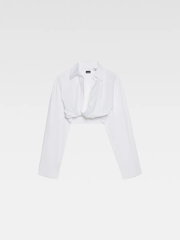 The Bahia Cropped Shirt White Women JACQUEMUS Tops and Shirts
