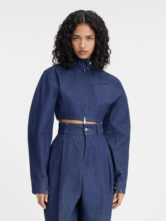 The Cabrio Denim DeNmes Jacket Navy Women JACQUEMUS Coats and Jackets The Cabrio Denim DeNmes Jacket Navy Women JACQUEMUS Coats and Jackets