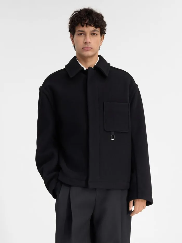 The Cropped Coat Black Men JACQUEMUS Coats and Jackets The Cropped Coat Black Men JACQUEMUS Coats and Jackets