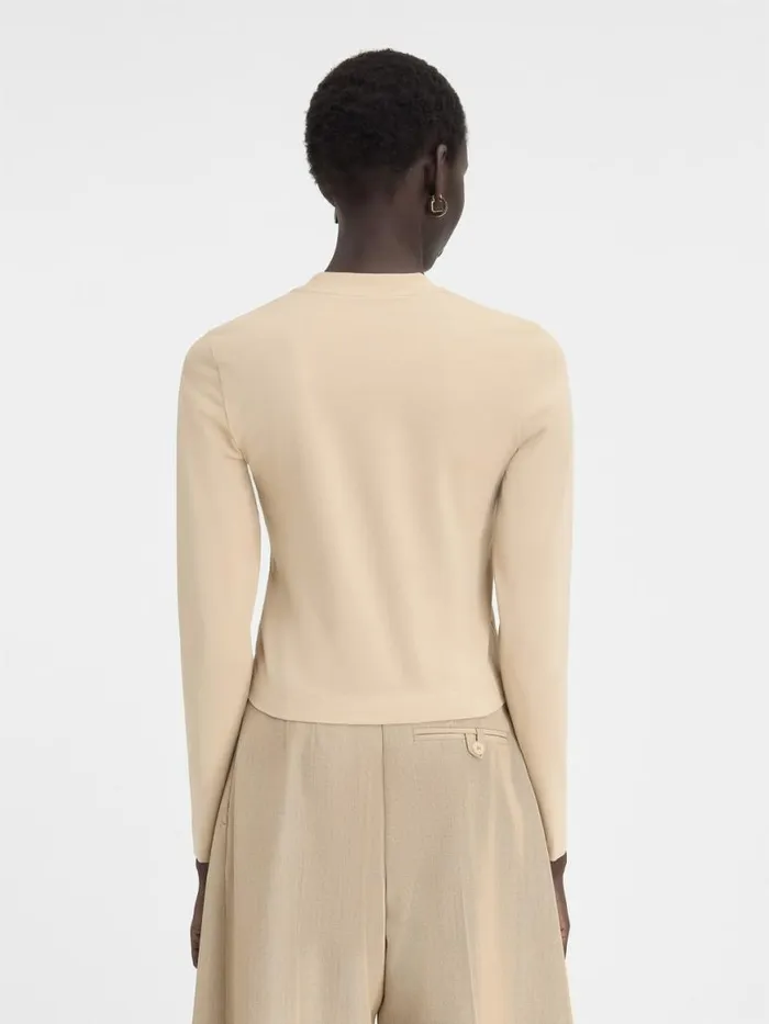 The Gros Grain Longsleeve Tshirt Beige Women JACQUEMUS Tshirts The Gros Grain Longsleeve Tshirt Beige Women JACQUEMUS Tshirts