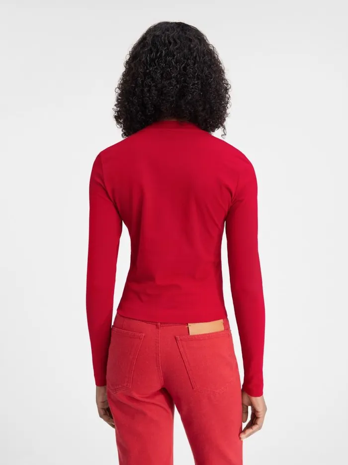 The Gros Grain Longsleeve Tshirt Dark Red Women JACQUEMUS Tshirts The Gros Grain Longsleeve Tshirt Dark Red Women JACQUEMUS Tshirts