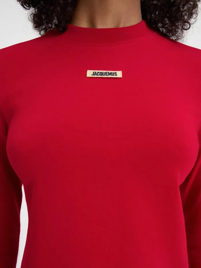 The Gros Grain Longsleeve Tshirt Dark Red Women JACQUEMUS Tshirts The Gros Grain Longsleeve Tshirt Dark Red Women JACQUEMUS Tshirts