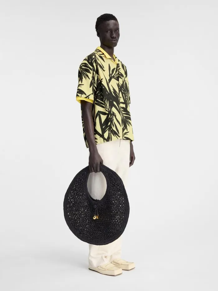 The Jean Shirt Print Foliage Black Yellow Men JACQUEMUS Shirts The Jean Shirt Print Foliage Black Yellow Men JACQUEMUS Shirts