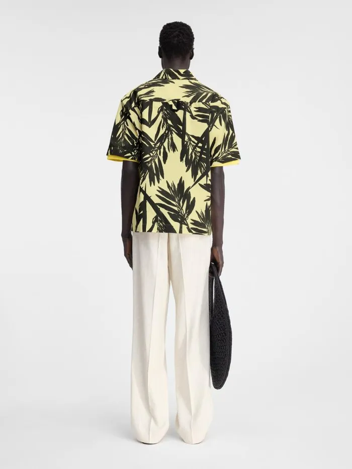 The Jean Shirt Print Foliage Black Yellow Men JACQUEMUS Shirts The Jean Shirt Print Foliage Black Yellow Men JACQUEMUS Shirts