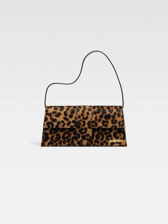 The Long Bambino Print Leopard Brown Women JACQUEMUS Shoulder Bags