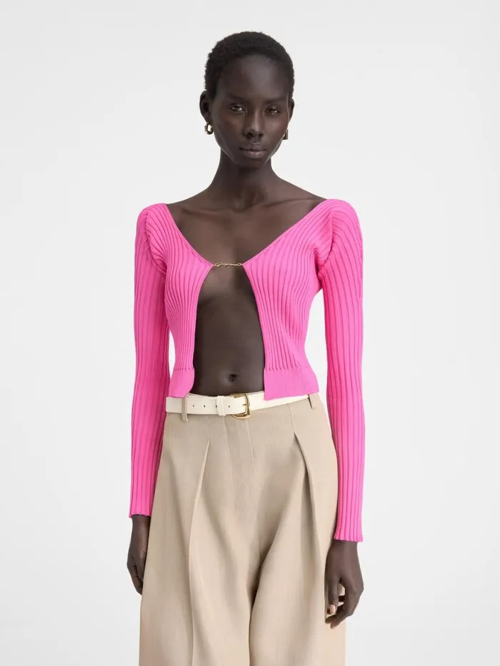 The Long Pral Knit Neon Pink Women JACQUEMUS Knits