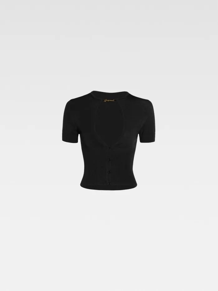 The Pral Shortsleeve Top Black Women JACQUEMUS Knits The Pral Shortsleeve Top Black Women JACQUEMUS Knits