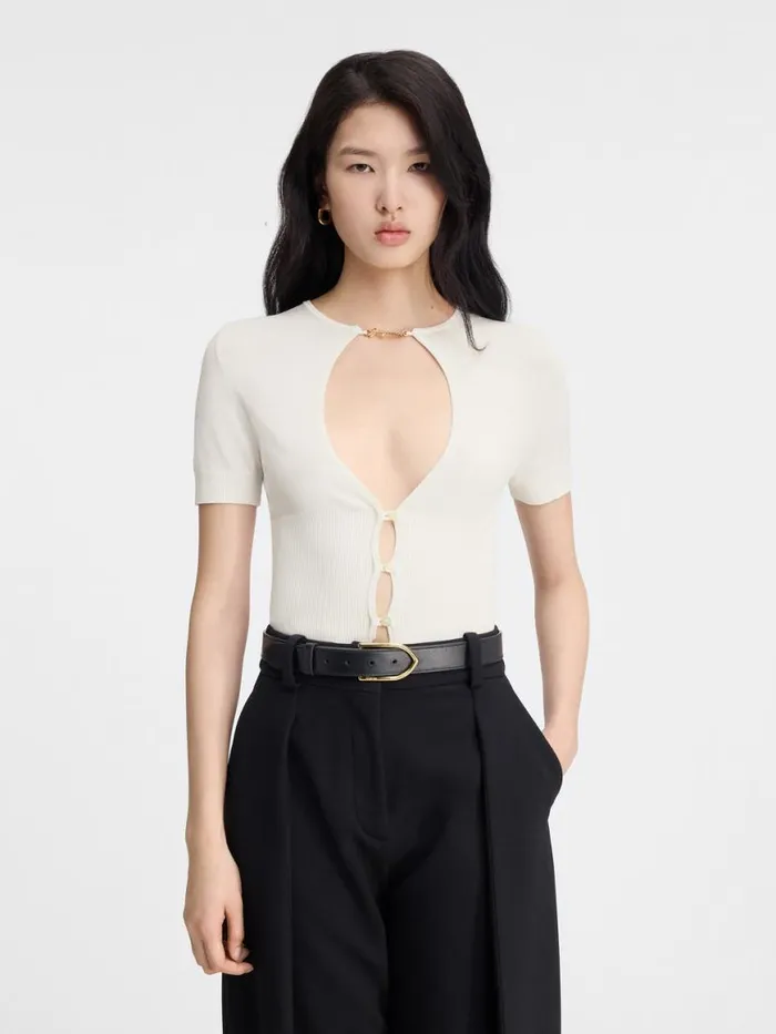 The Pral Shortsleeve Top Offwhite Women JACQUEMUS Knits