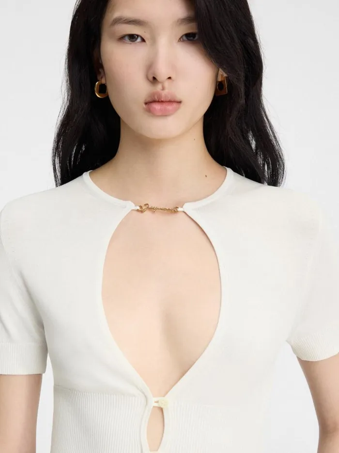 The Pral Shortsleeve Top Offwhite Women JACQUEMUS Knits The Pral Shortsleeve Top Offwhite Women JACQUEMUS Knits