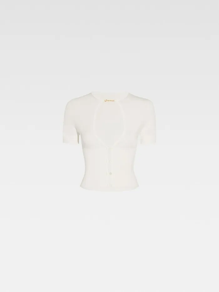 The Pral Shortsleeve Top Offwhite Women JACQUEMUS Knits The Pral Shortsleeve Top Offwhite Women JACQUEMUS Knits