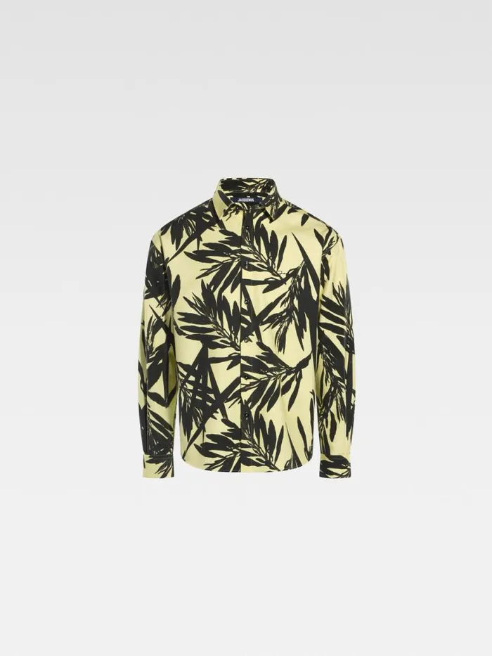 The Simon Shirt Print Foliage Black Yellow Men JACQUEMUS Shirts The Simon Shirt Print Foliage Black Yellow Men JACQUEMUS Shirts