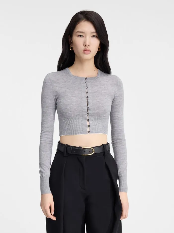The Spiaggia Cardigan Grey Women JACQUEMUS Knits The Spiaggia Cardigan Grey Women JACQUEMUS Knits