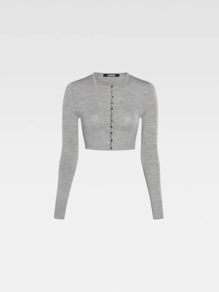 The Spiaggia Cardigan Grey Women JACQUEMUS Knits The Spiaggia Cardigan Grey Women JACQUEMUS Knits