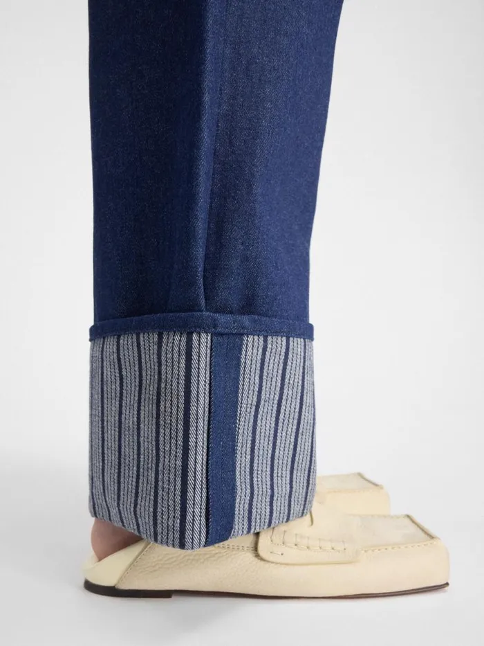 The Wide DeNmes Denim Pants Navy Navy Stripes Men JACQUEMUS Denim The Wide DeNmes Denim Pants Navy Navy Stripes Men JACQUEMUS Denim