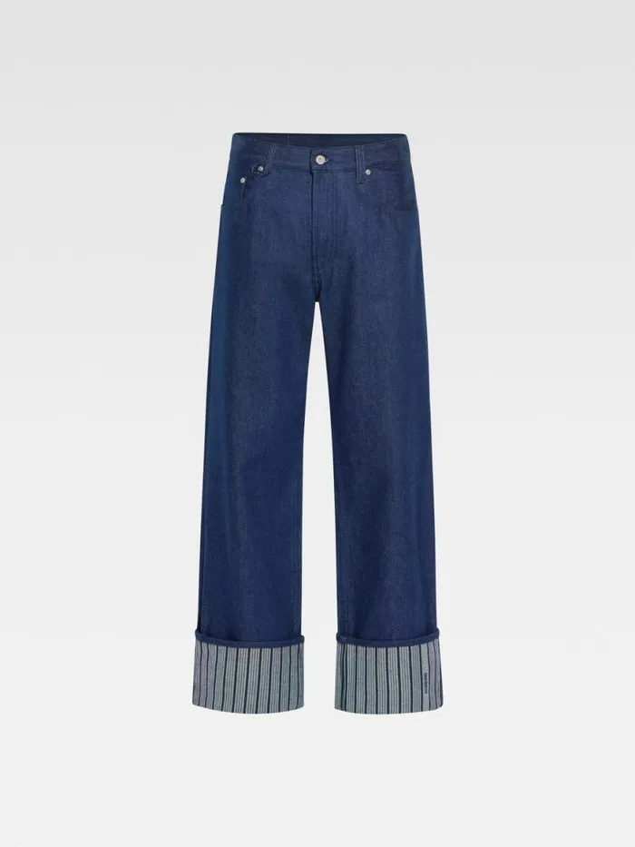 The Wide DeNmes Denim Pants Navy Navy Stripes Men JACQUEMUS Denim The Wide DeNmes Denim Pants Navy Navy Stripes Men JACQUEMUS Denim