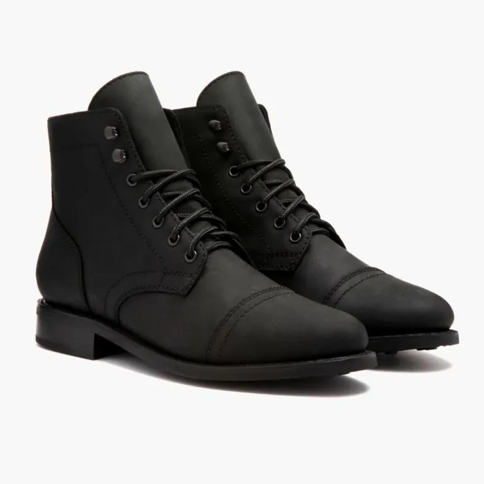 Thursday Boots LaceUp Captain Black Matte 8211 Women Thursday Boots LaceUp Captain Black Matte 8211 Women