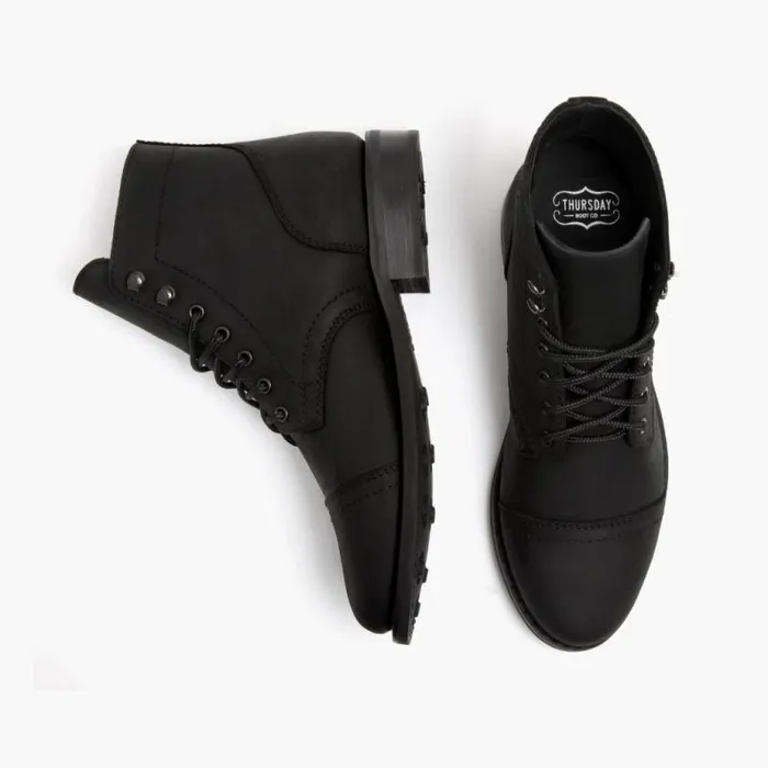 Thursday Boots LaceUp Captain Black Matte 8211 Women Thursday Boots LaceUp Captain Black Matte 8211 Women