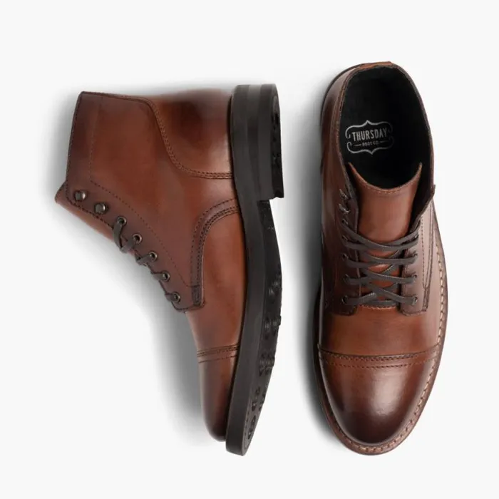 Thursday Boots LaceUp Captain Brandy 8211 Men Thursday Boots LaceUp Captain Brandy 8211 Men