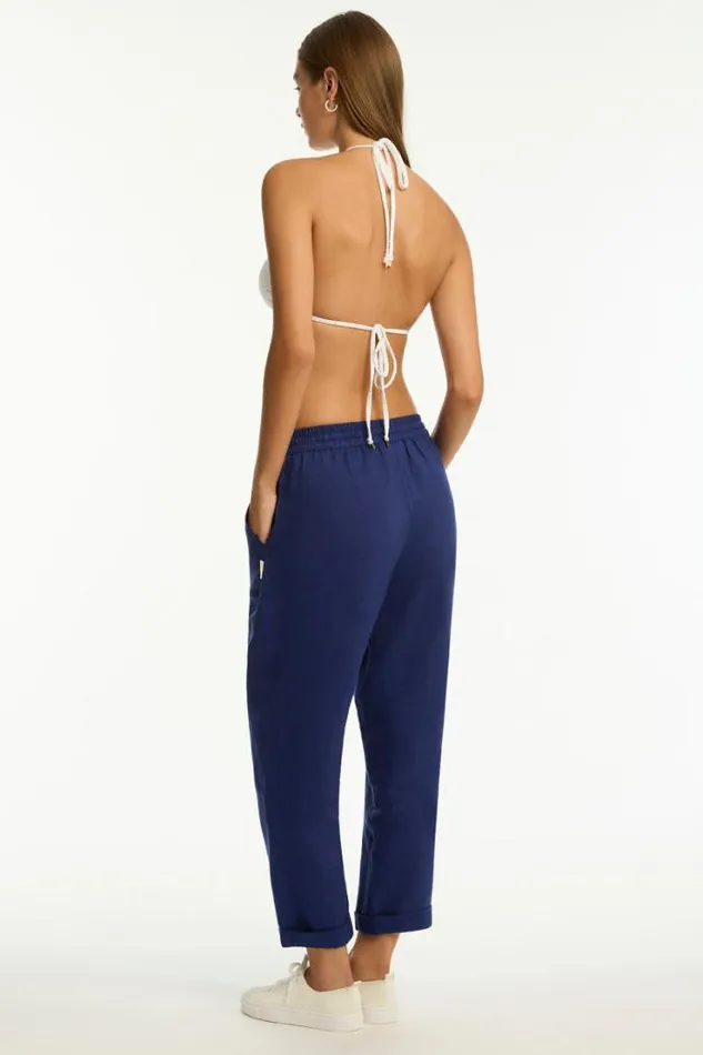 Tidal Linen Beachcomber Pant Tidal Linen French Navy Women Sea Level Linen Tidal Linen Beachcomber Pant Tidal Linen French Navy Women Sea Level Linen