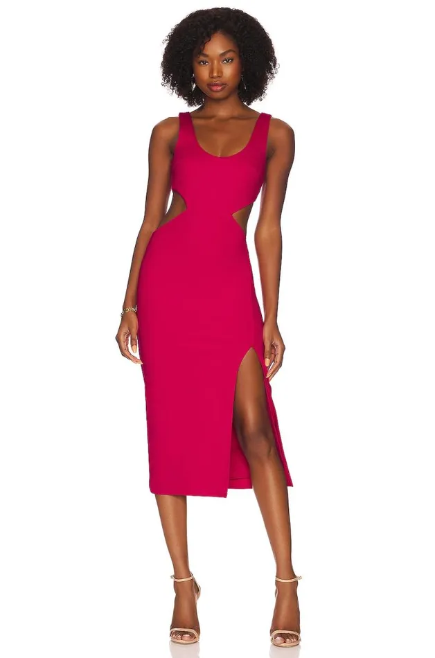 Titus Midi Dress Bright Pink Women Lovers and Friends Dresses