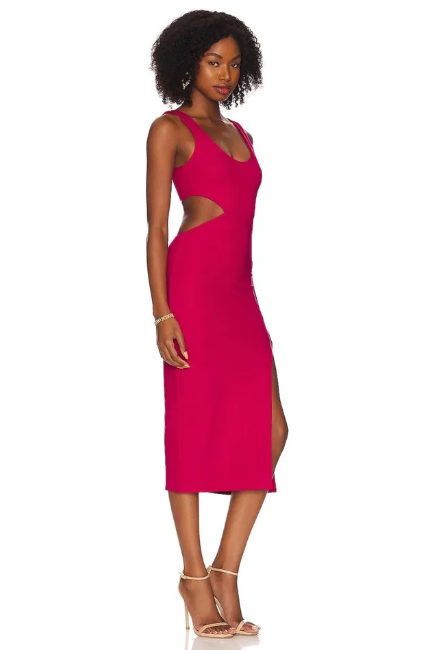 Titus Midi Dress Bright Pink Women Lovers and Friends Dresses