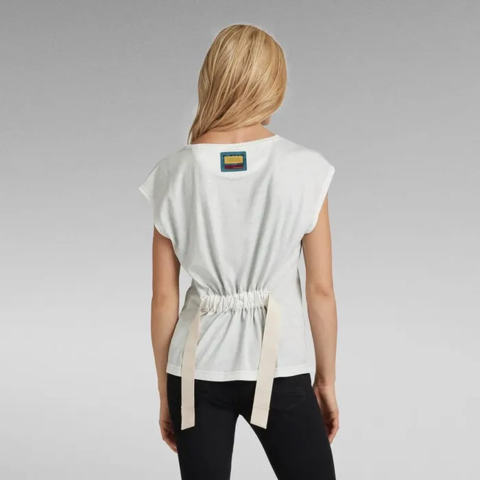 Tops and Tshirts Women GStar RAW Adjustable Back Graphic TShirt Iceberg Green Spray Inside