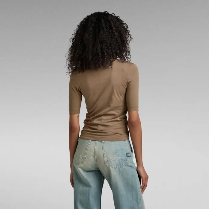 Tops and Tshirts Women GStar RAW Adjustable Front Slim VNeck Top Deep Walnut