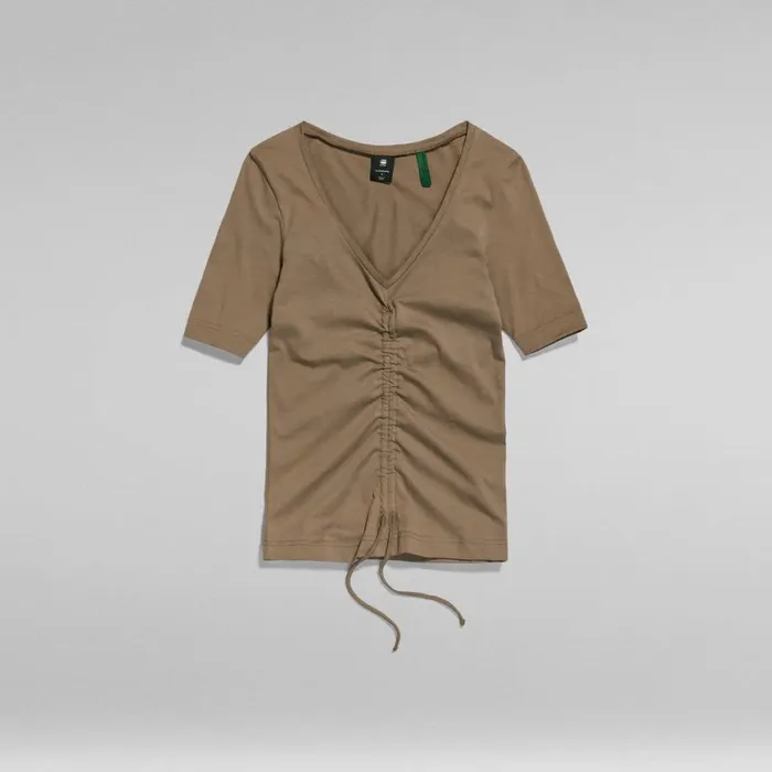 Tops and Tshirts Women GStar RAW Adjustable Front Slim VNeck Top Deep Walnut