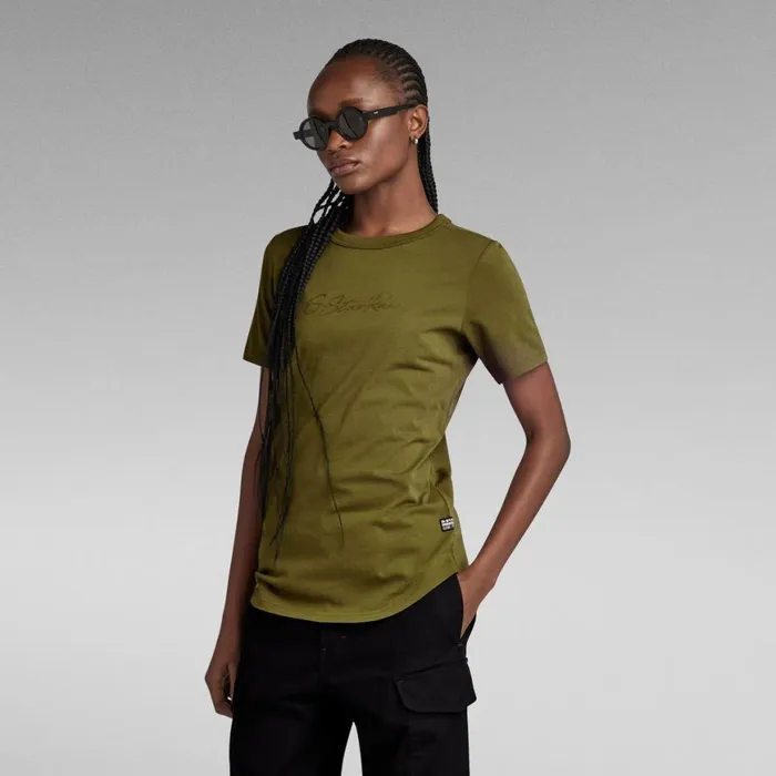 Tops and Tshirts Women GStar RAW Autograph Slim Top Dark Olive