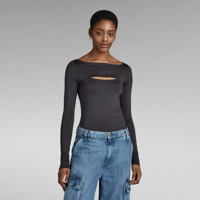 Tops and Tshirts Women GStar RAW CutOut Slim Boat Top Shadow
