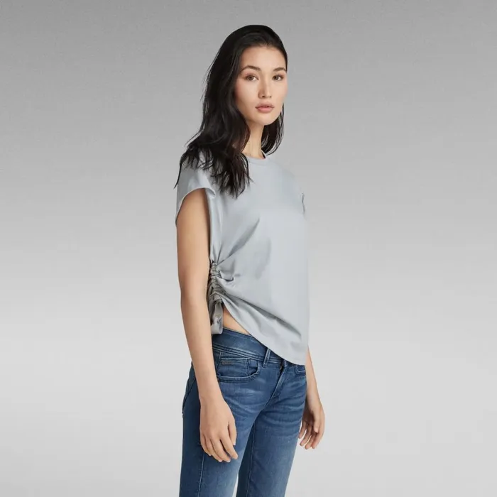 Tops and Tshirts Women GStar RAW GSRAW Knotted TShirt Correct Grey