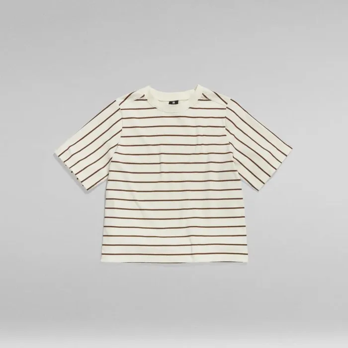Tops and Tshirts Women GStar RAW Heavyweight Stripe Boxy Top Lightest Skyrain Drum Stripe