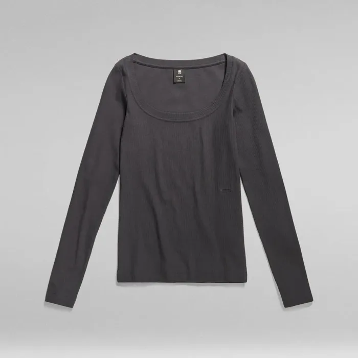 Tops and Tshirts Women GStar RAW Slim Rib Scoop Top Shadow