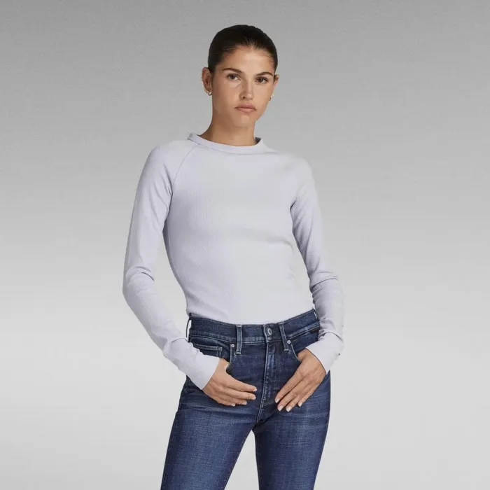 Tops and Tshirts Women GStar RAW Slim Rib Top Icelandic Blue