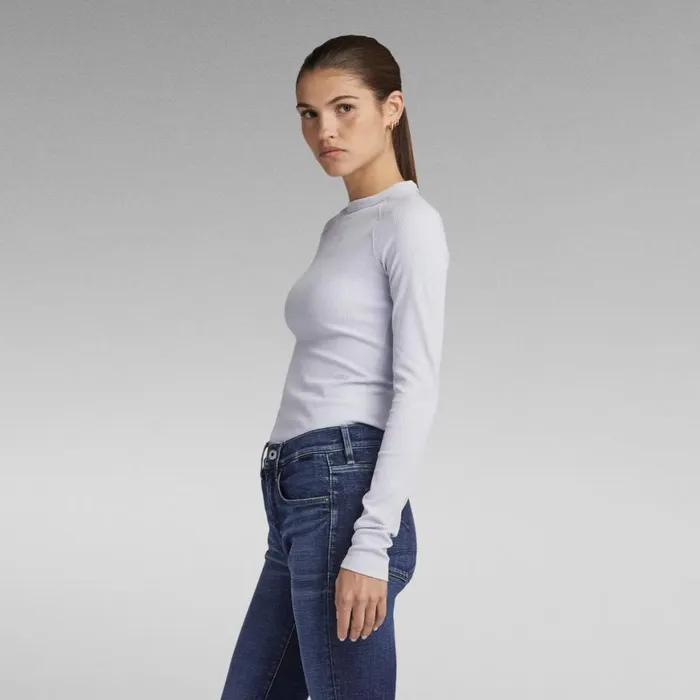Tops and Tshirts Women GStar RAW Slim Rib Top Icelandic Blue