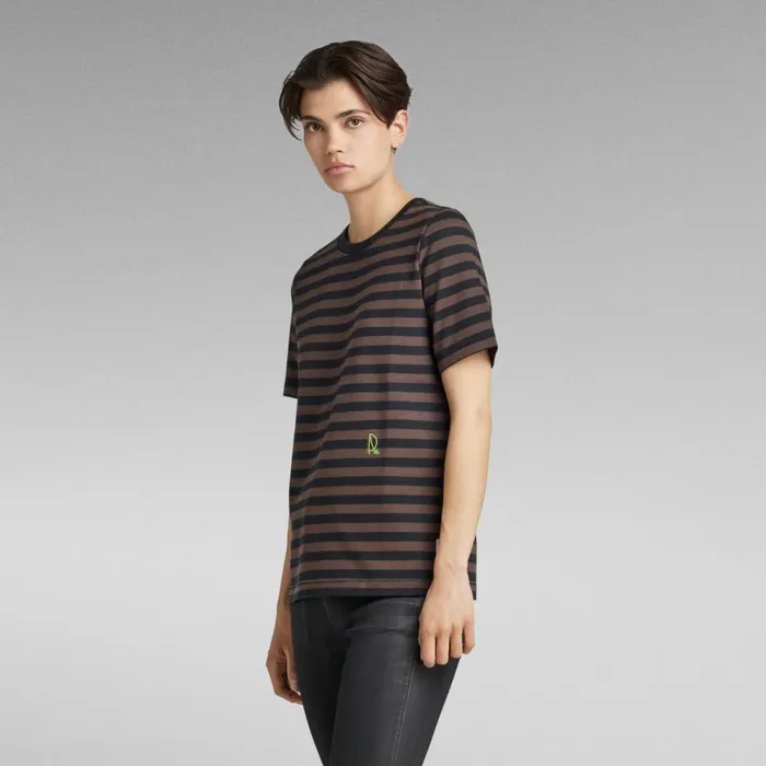 Tops and Tshirts Women GStar RAW Small Raw Graphic Stripe TShirt Chocolatcaviar Stripe