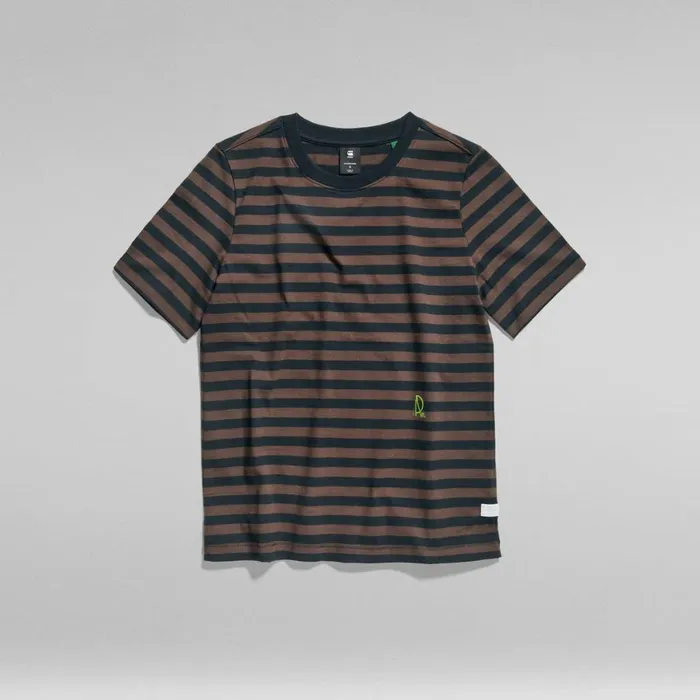 Tops and Tshirts Women GStar RAW Small Raw Graphic Stripe TShirt Chocolatcaviar Stripe