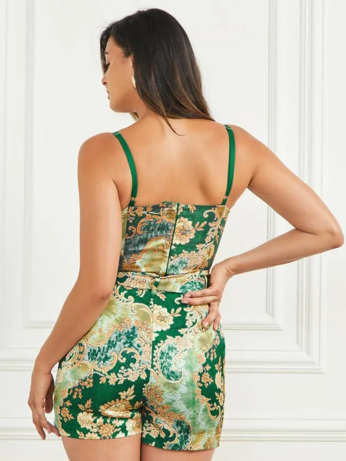 Tops And Sweaters Women Marciano Blossom Satin Corset Top Heirloom Print Tops And Sweaters Women Marciano Blossom Satin Corset Top Heirloom Print