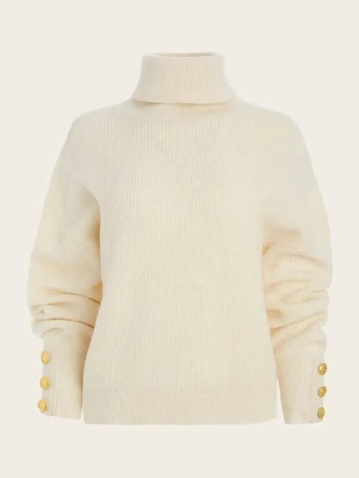Tops And Sweaters Women Marciano Elodie High Neck WoolBlend Sweater Sandy Shore Tops And Sweaters Women Marciano Elodie High Neck WoolBlend Sweater Sandy Shore