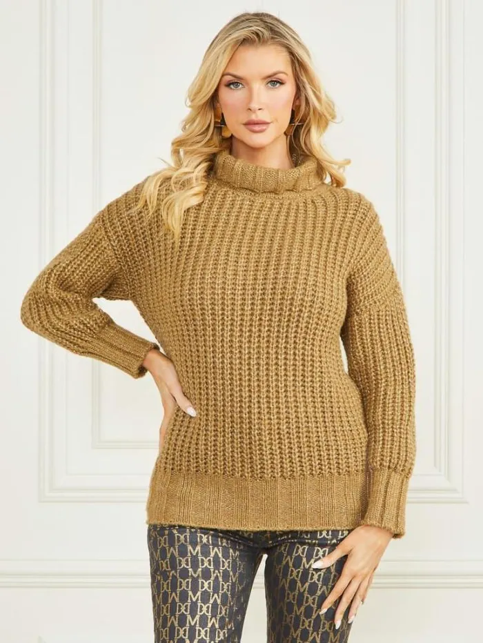 Tops And Sweaters Women Marciano Promise WoolBlend Sweater Cider Gold Multi