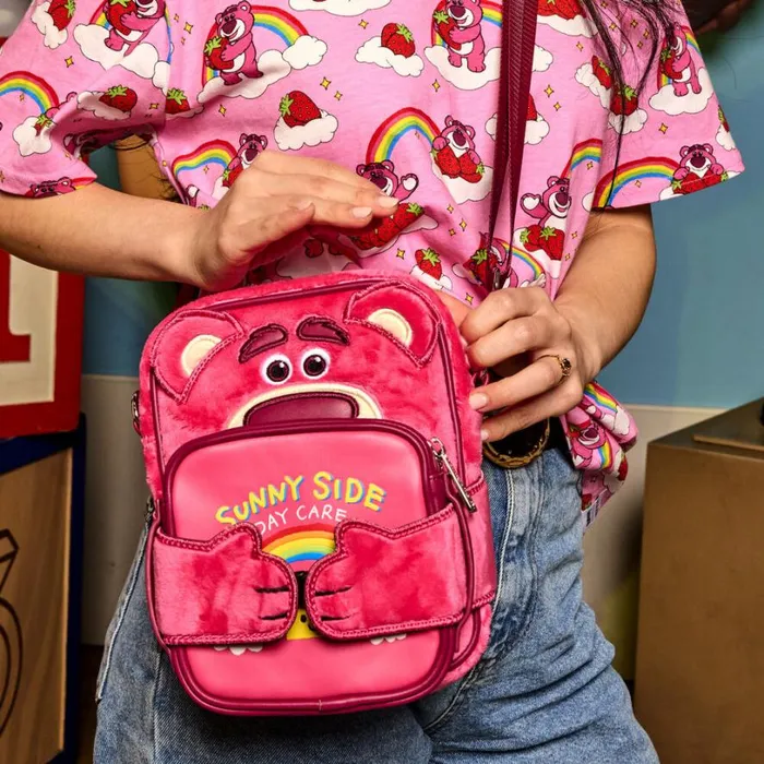 Toy Story Lotso Plush Crossbuddies Cosplay Crossbody Bag With Coin Bag Unisex Loungefly Crossbody Bags Toy Story Lotso Plush Crossbuddies Cosplay Crossbody Bag With Coin Bag Unisex Loungefly Crossbody Bags