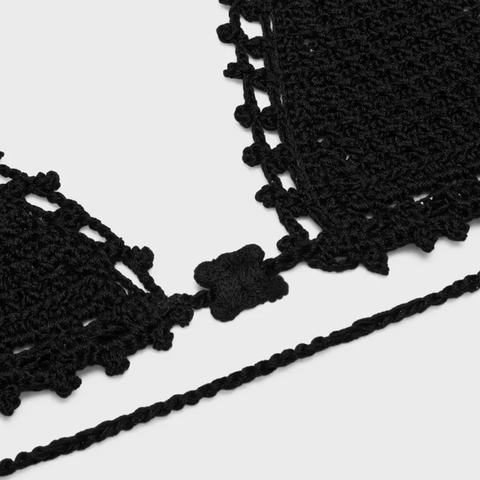 Triangle Top In Crocheted Cotton Black Women CELINE SWIMWEAR AND LINGERIE