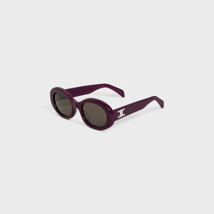 Triomphe 01 Sunglasses In Acetate Aubergine Women CELINE SUNGLASSES Triomphe 01 Sunglasses In Acetate Aubergine Women CELINE SUNGLASSES